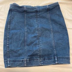Free people stretchy jean mini skirt